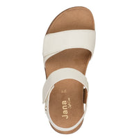 Jana Womens Jana Womens Cream Two Velcro Strap Slip On Sandal 8-28560-46