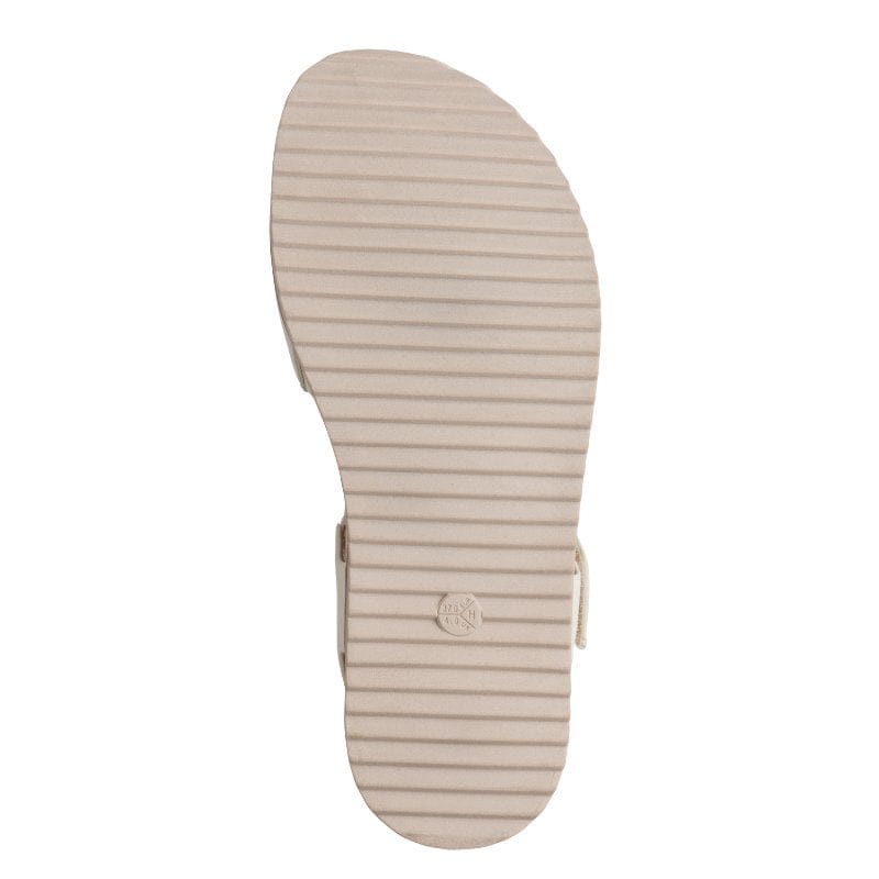 Jana Womens Jana Womens Cream Two Velcro Strap Slip On Sandal 8-28560-46