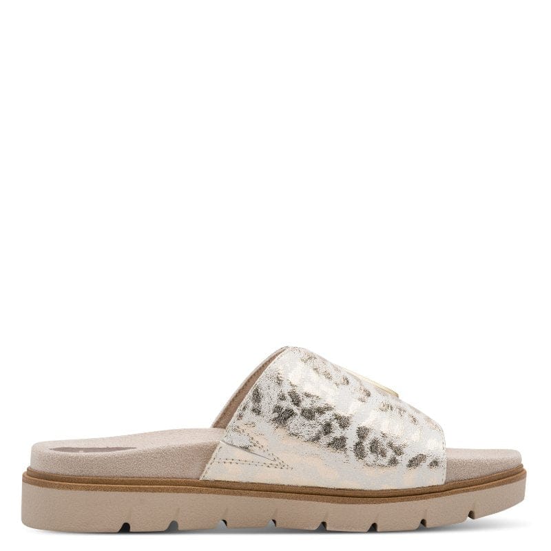 Jana Womens Jana Womens Gold Velcro Strap Slip On Sandal 8-27561-46