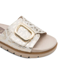 Jana Womens Jana Womens Gold Velcro Strap Slip On Sandal 8-27561-46