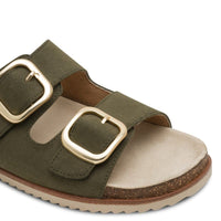 Jana Womens Jana Womens Green Double Strap Slip On Sandal 8-27461-46