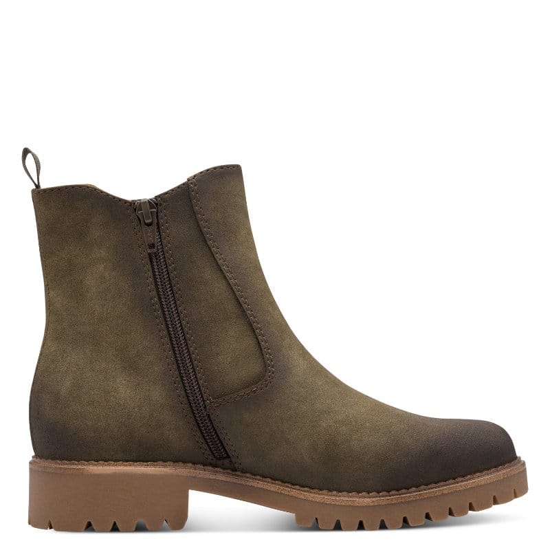 Jana Womens Jana Womens Green Low Heel Wide Fit Ankle Boot 8-25475-47