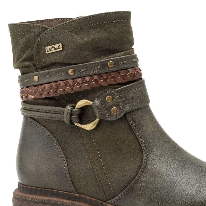 Jana Womens Jana Womens Green Side Zip Ankle Boot 8-25464-43