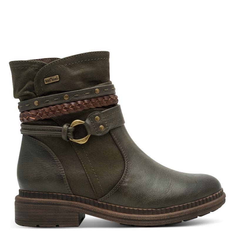 Jana Womens Jana Womens Green Side Zip Ankle Boot 8-25464-43
