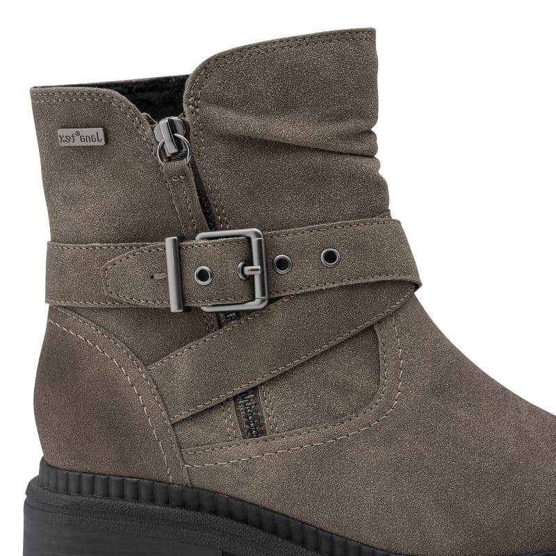 Jana Womens Jana Womens Grey Waterproof Wide Fit Side Zip Ankle Boot 8-26493-47