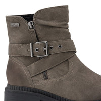 Jana Womens Jana Womens Grey Waterproof Wide Fit Side Zip Ankle Boot 8-26493-47
