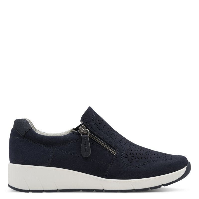 Jana Womens Jana Womens Navy Side Zip Fashion Trainer 8-24765-46