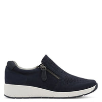 Jana Womens Jana Womens Navy Side Zip Fashion Trainer 8-24765-46