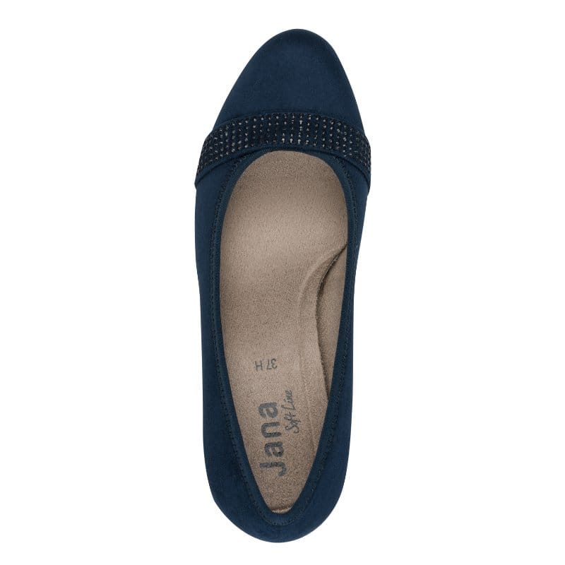 Jana Womens Jana Womens Navy Wide Fit Block Heel Shoe 8-22467-42
