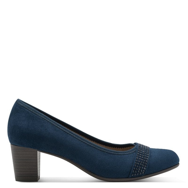 Jana Womens Jana Womens Navy Wide Fit Block Heel Shoe 8-22467-42