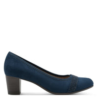 Jana Womens Jana Womens Navy Wide Fit Block Heel Shoe 8-22467-42