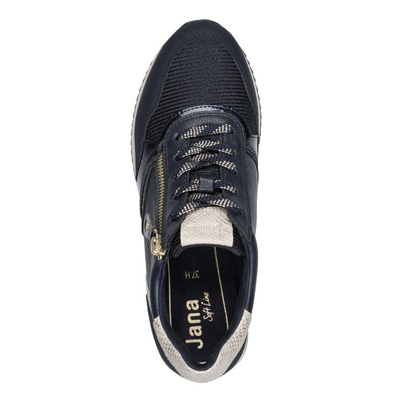 Jana Womens Jana Womens Navy Wide Fit Side Zip Fashion Trainer 8-23774-43
