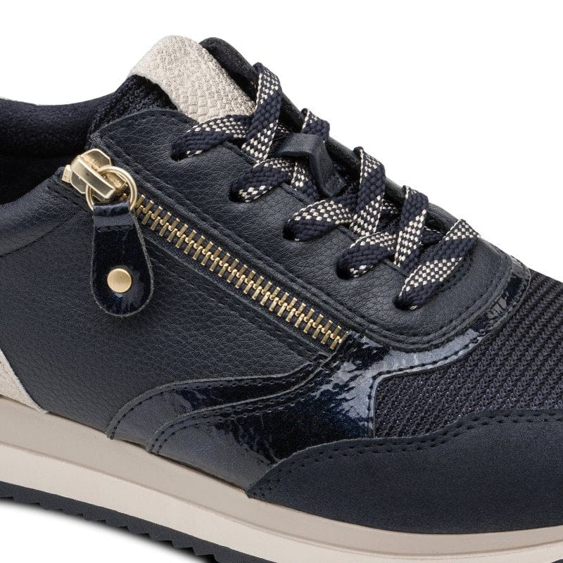 Jana Womens Jana Womens Navy Wide Fit Side Zip Fashion Trainer 8-23774-43