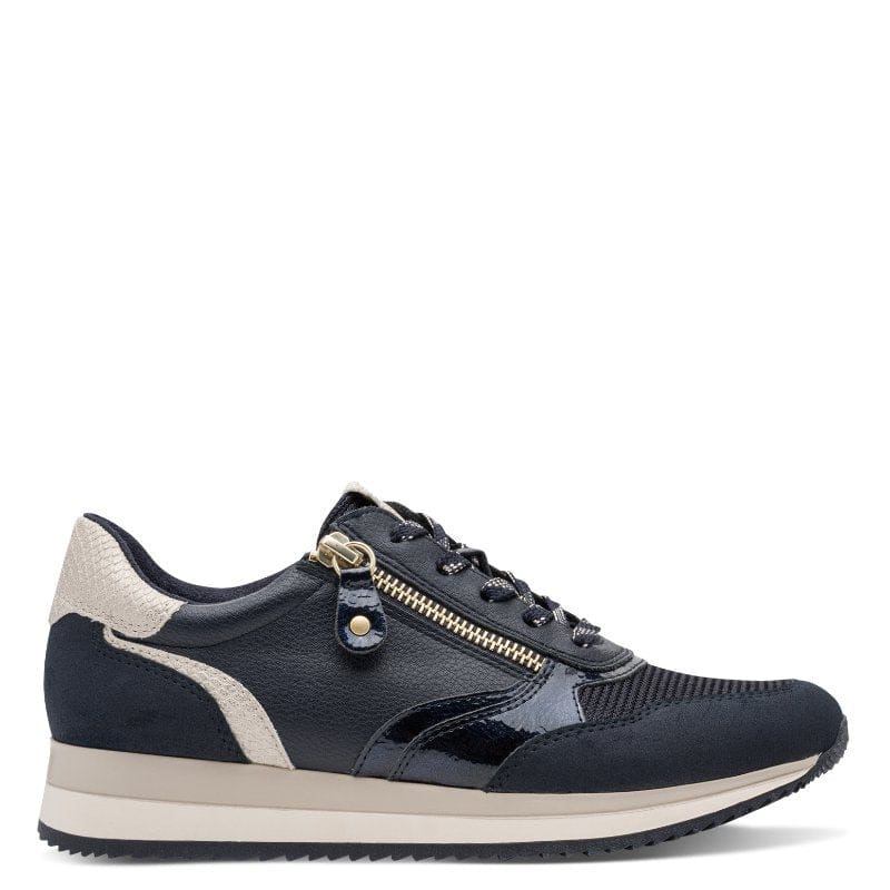 Jana Womens Jana Womens Navy Wide Fit Side Zip Fashion Trainer 8-23774-43
