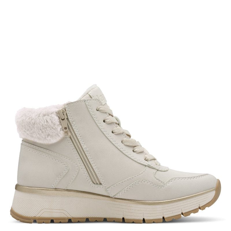 Jana Womens Jana Womens Off-White Side Zip Ankle Boot 8-26268-45