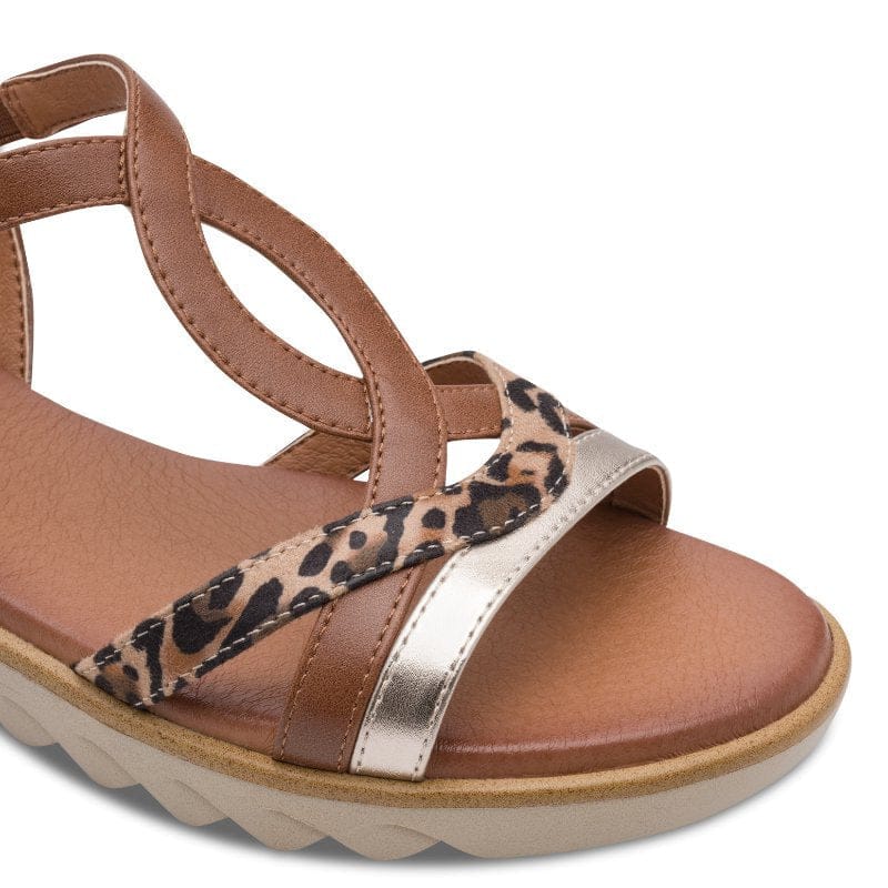 Jana Womens Jana Womens Tan Ankle Strap Slip On Sandal 8-28278-46