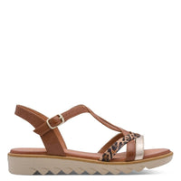 Jana Womens Jana Womens Tan Ankle Strap Slip On Sandal 8-28278-46