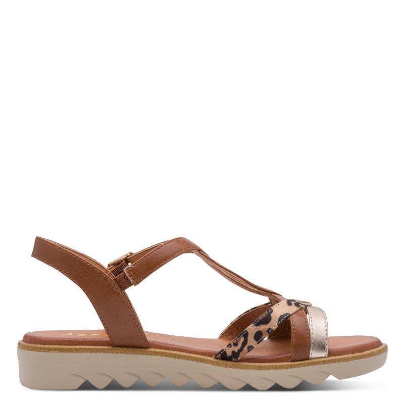 Jana Womens Jana Womens Tan Ankle Strap Slip On Sandal 8-28278-46