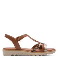 Jana Womens Jana Womens Tan Ankle Strap Slip On Sandal 8-28278-46