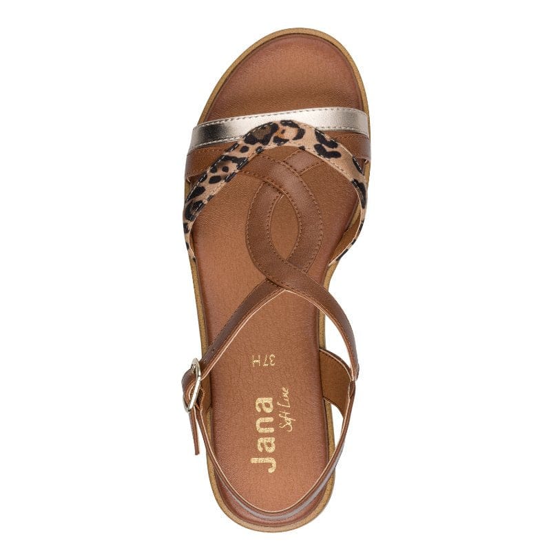 Jana Womens Jana Womens Tan Ankle Strap Slip On Sandal 8-28278-46