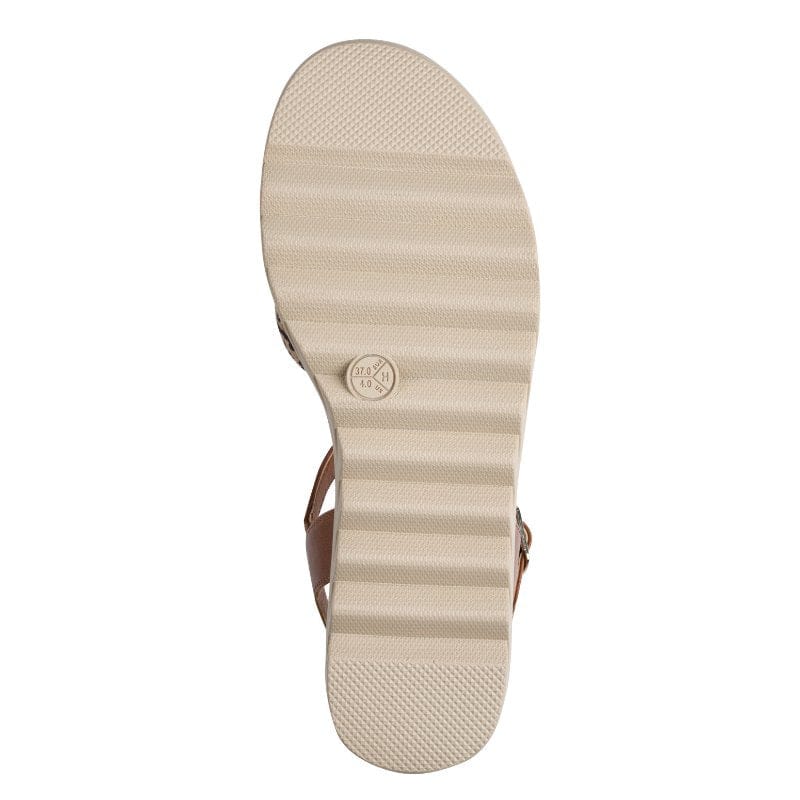 Jana Womens Jana Womens Tan Ankle Strap Slip On Sandal 8-28278-46