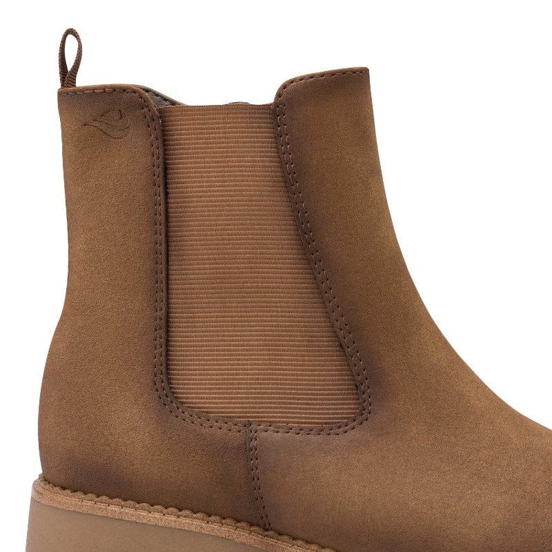 Jana Womens Jana Womens Tan Low Heel Wide Fit Ankle Boot 8-25475-47