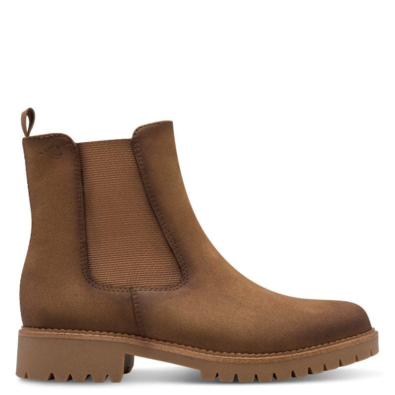 Jana Womens Jana Womens Tan Low Heel Wide Fit Ankle Boot 8-25475-47