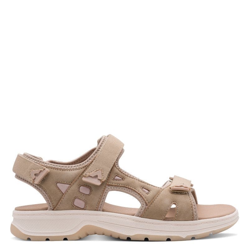 Jana Womens Jana Womens Taupe Velcro Strap Low Heel Sandal 8-28662-46
