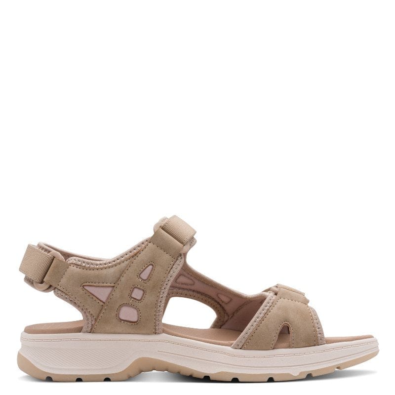 Jana Womens Jana Womens Taupe Velcro Strap Low Heel Sandal 8-28662-46
