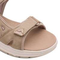 Jana Womens Jana Womens Taupe Velcro Strap Low Heel Sandal 8-28662-46