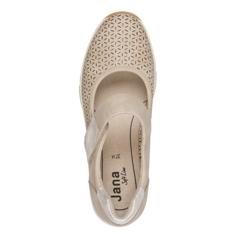 Jana Womens Jana Womens Taupe Velcro Strap Shoe 8-24664-42