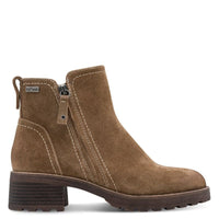 Jana Womens Jana Womens Taupe Wide Fit Side Zip Leather Ankle Boot 8-25711-47