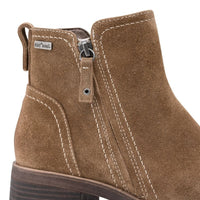 Jana Womens Jana Womens Taupe Wide Fit Side Zip Leather Ankle Boot 8-25711-47