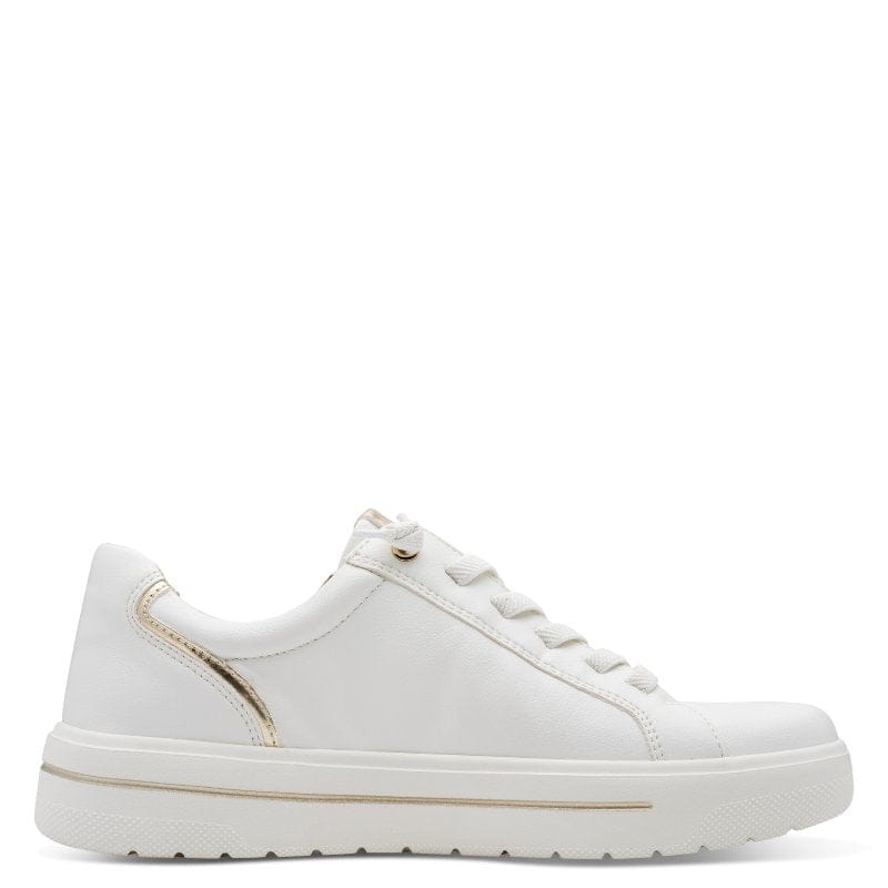 Jana Womens Jana Womens White Lace Up Fashion Trainer 8-23770-46