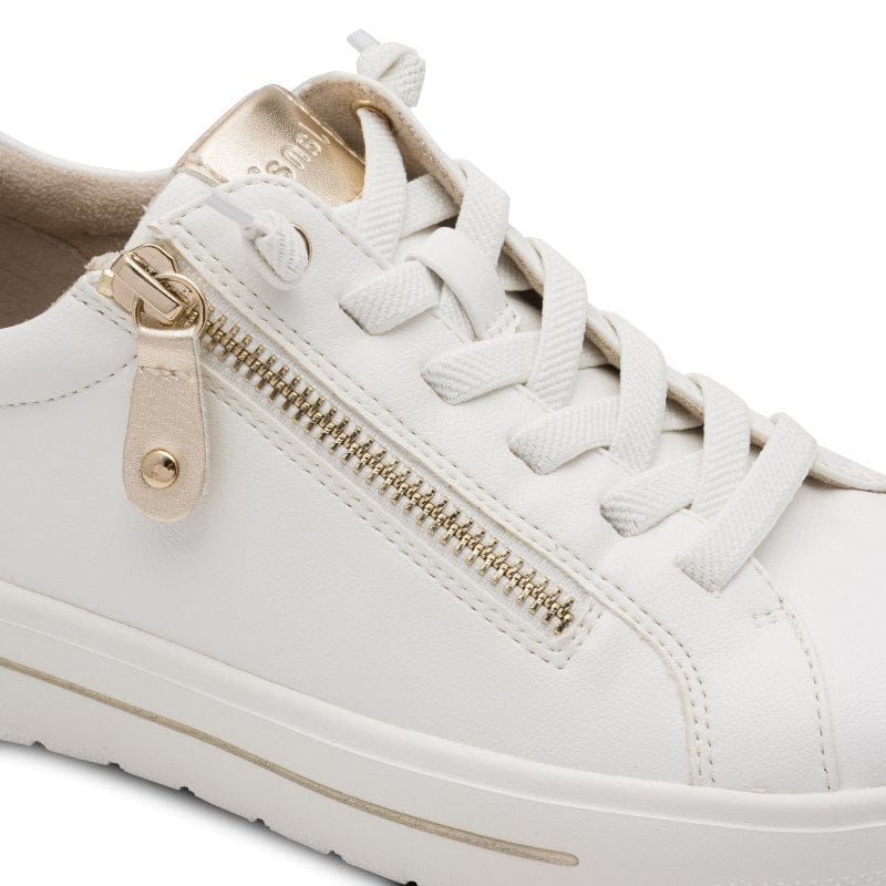 Jana Womens Jana Womens White Lace Up Fashion Trainer 8-23770-46