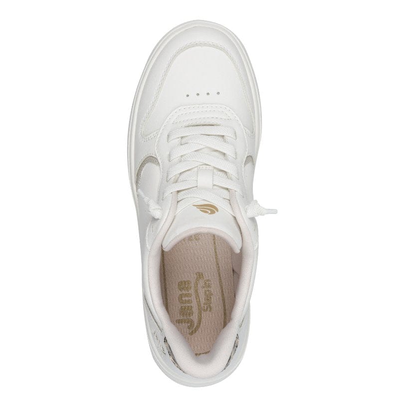 Jana Womens Jana Womens White Lace Up Fashion Trainer 8-23779-46
