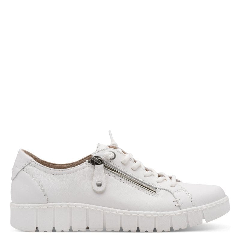 Jana Womens Jana Womens White Side Zip Fashion Trainer 8-23704-46