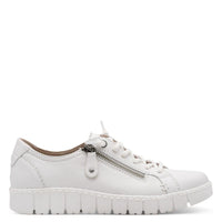 Jana Womens Jana Womens White Side Zip Fashion Trainer 8-23704-46