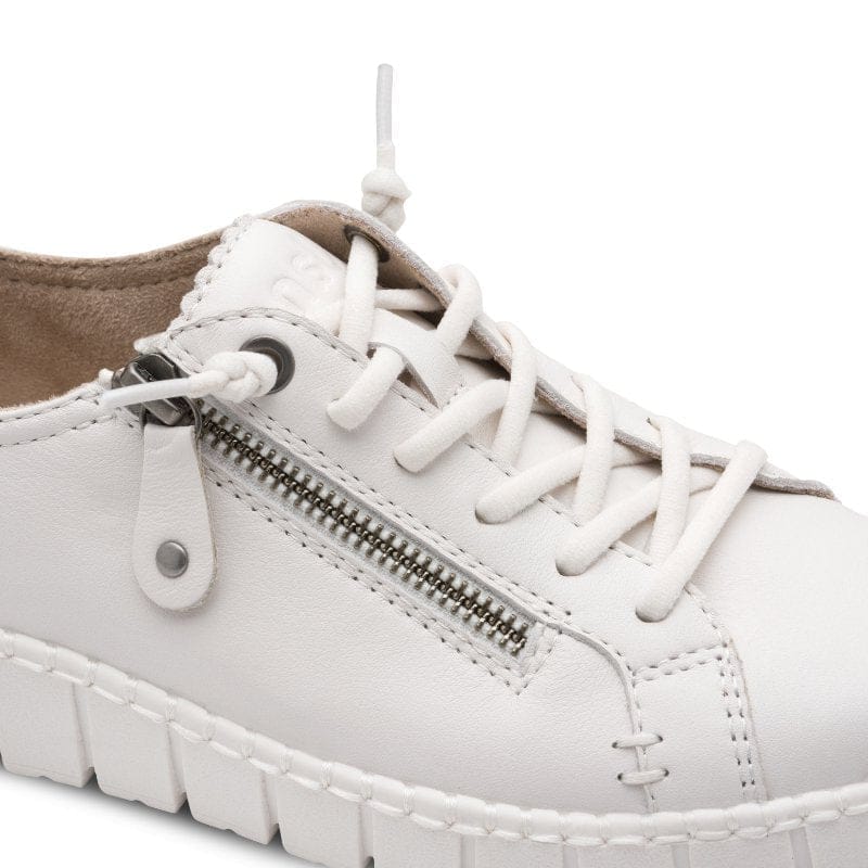 Jana Womens Jana Womens White Side Zip Fashion Trainer 8-23704-46
