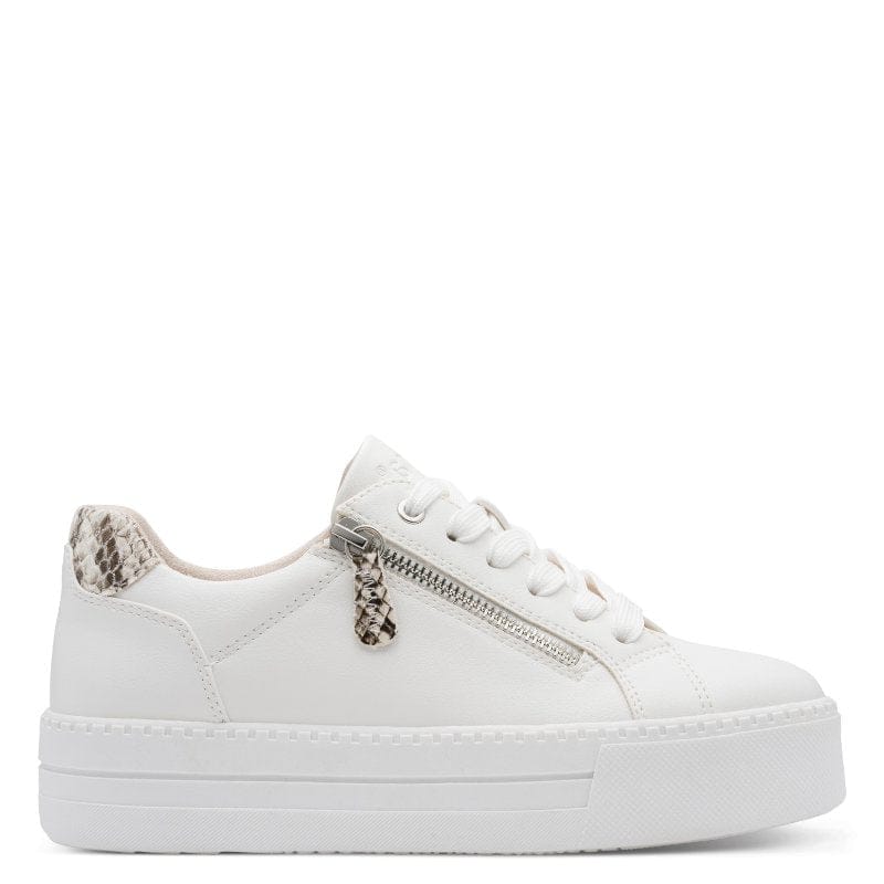 Jana Womens Jana Womens White Side Zip Fashion Trainer 8-23767-43