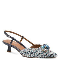 Jana Womens NAVY / 3UK Tamaris Womens Navy Pointet Shoe Tip Kitten Heel Sandal 1-29512-46