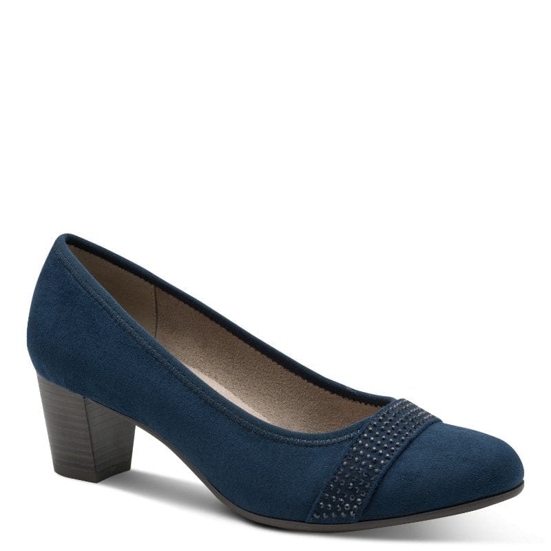 Jana Womens NAVY / 4UK Jana Womens Navy Wide Fit Block Heel Shoe 8-22467-42