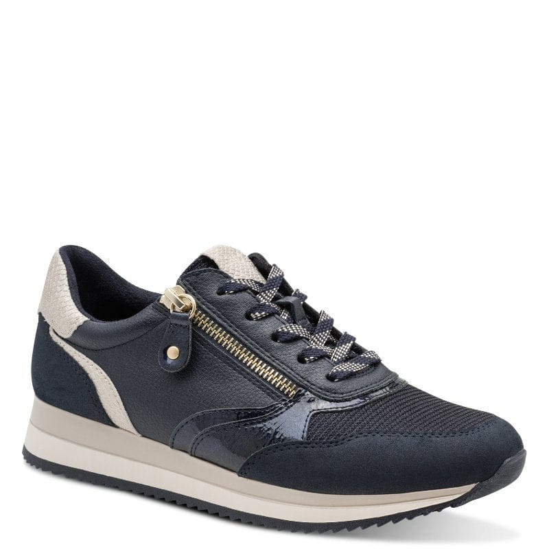 Jana Womens NAVY / 4UK Jana Womens Navy Wide Fit Side Zip Fashion Trainer 8-23774-43