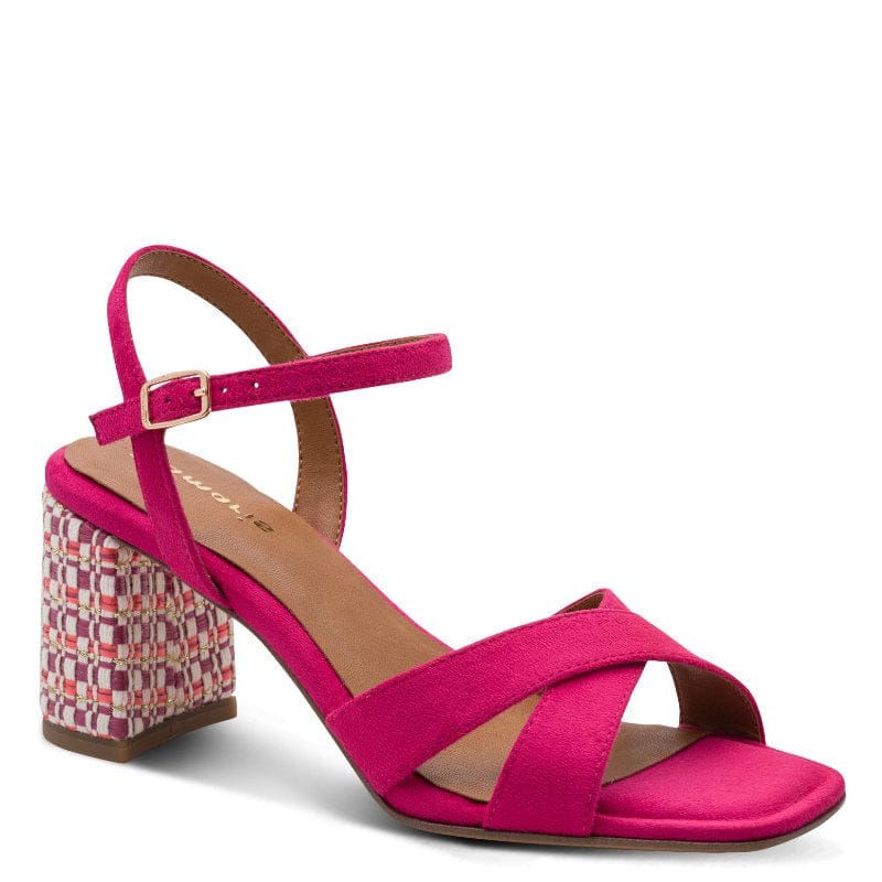 Jana Womens PINK / 4UK Tamaris Womens Pink Ankle Strap Block Heel Sandal 1-28362-46
