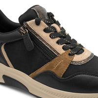 Jana Womens Tamaris Comfort  Womens Black Side Zip Wide Fit Fashion Trainer 8-83719-47