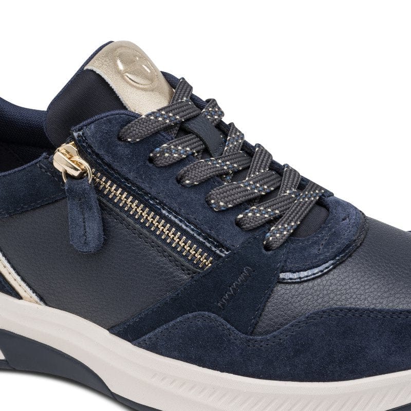 Jana Womens Tamaris Comfort Womens Navy Side Zip Wide Fit Fashion Trainer 8-83719-47