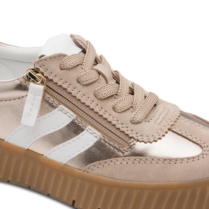 Jana Womens Tamaris Gold Womens Lace Up Fashion Trainer 8-83729-45