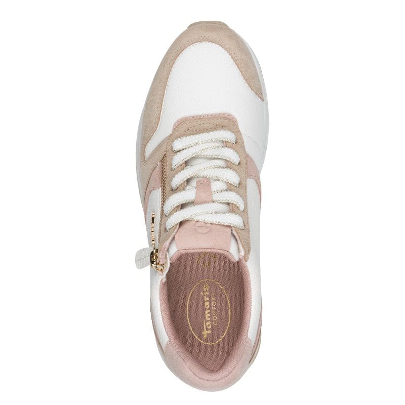 Jana Womens Tamaris Womens Beige Side Zip Fashion Trainer 8-83734-46