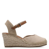 Jana Womens Tamaris Womens Beige Square Shoe Tip  Wedge Heel Sandal 1-29610-42