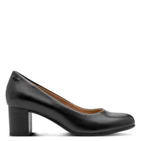 Jana Womens Tamaris Womens Black Block Heel Wide Fit Leather Shoes 8-82400-47